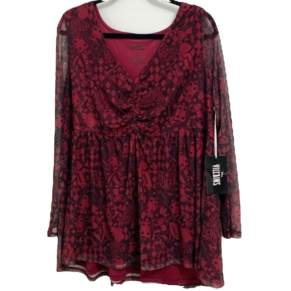Torrid Disney Villains Queen of Hearts Mesh Top - 2X 18/20 NEW
